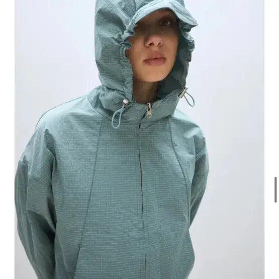 [BUNJANG] Please Project Mint Fog Light Windshell Jacket / 플리즈프로젝트 민트색 후드 바람막이 민트포그
