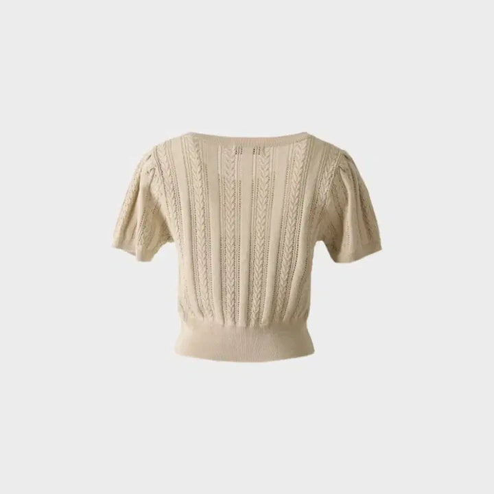 [BUNJANG] Otteu Beige Short Sleeve Cardigan / 오떼뜨 반팔가디건 베이지