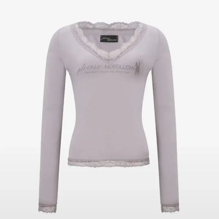[SOLD OUT] (새상품,택O) 플리즈노팔로우 케인 레이스 롱슬리브 탑