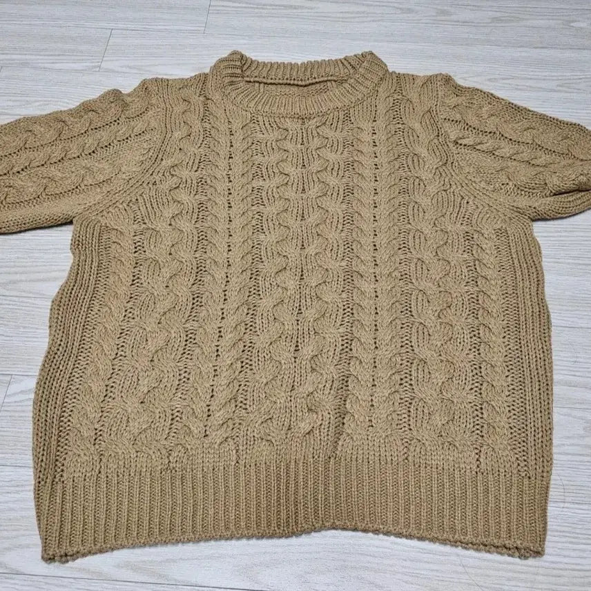 [BUNJANG] Kkwabaegi Knit Sweater - Brown / 마지막 가격/거의 새것 꽈배기 니트 스웨터 브라운