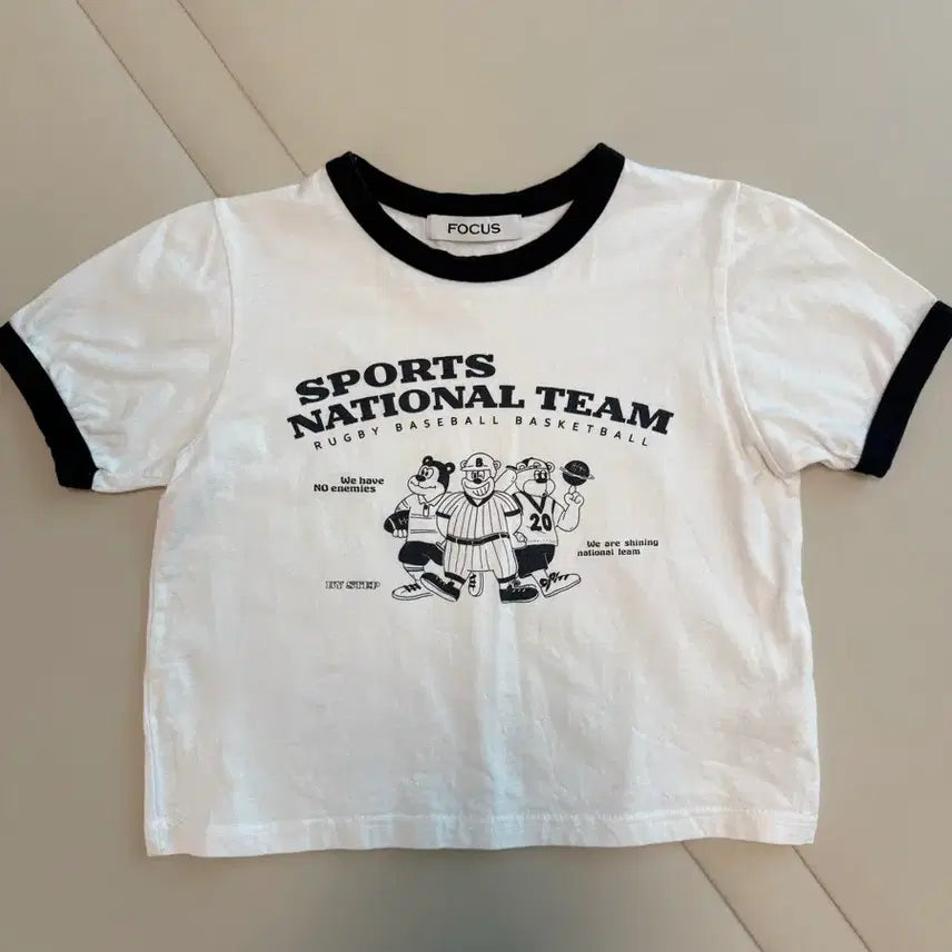 [BUNJANG] FOCUS Cropped Short Sleeve T-Shirt / 포커스(FOCUS) 크롭 반팔티