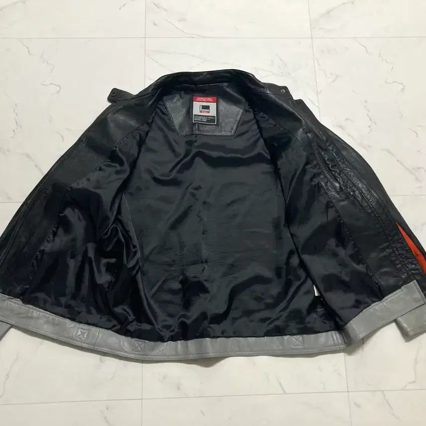 [BUNJANG] 00s Fubu Lambskin Leather Racing Jacket / 00s 푸부 양가죽 리얼레더 레이싱 자켓 100 L