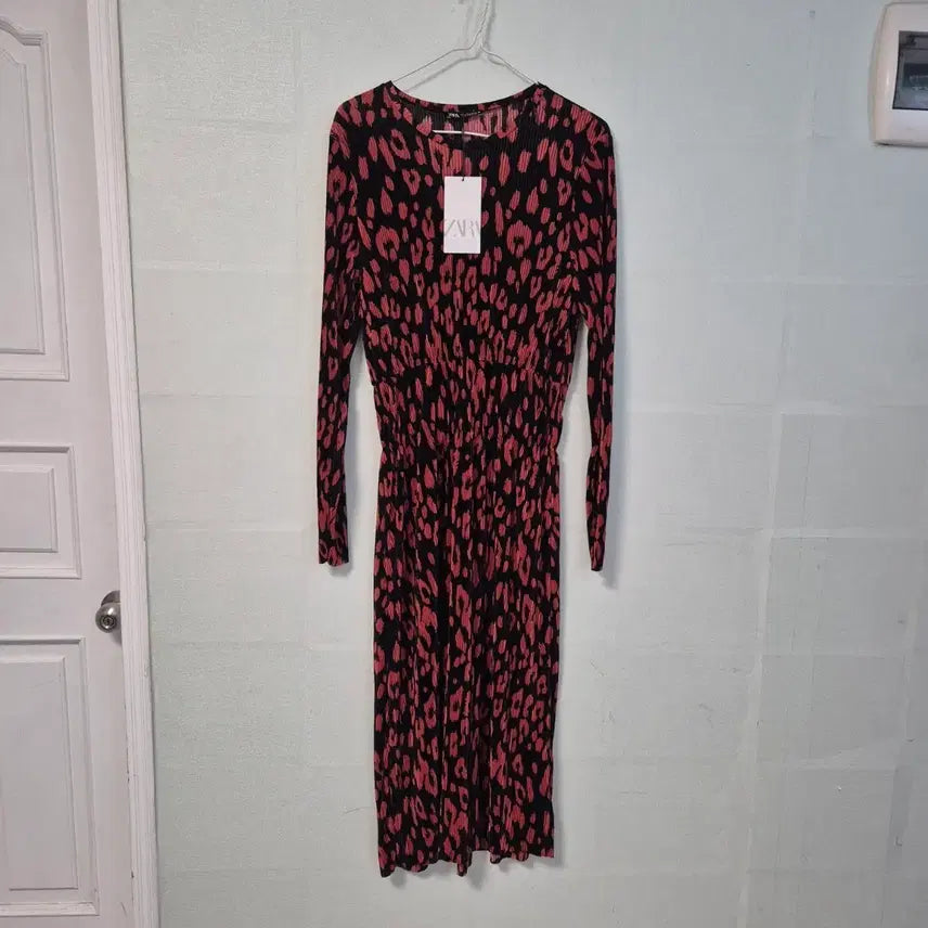 [BUNJANG] ZARA Leopard Print Long Dress / 자라 블랙/레드 레오파드 롱 원피스