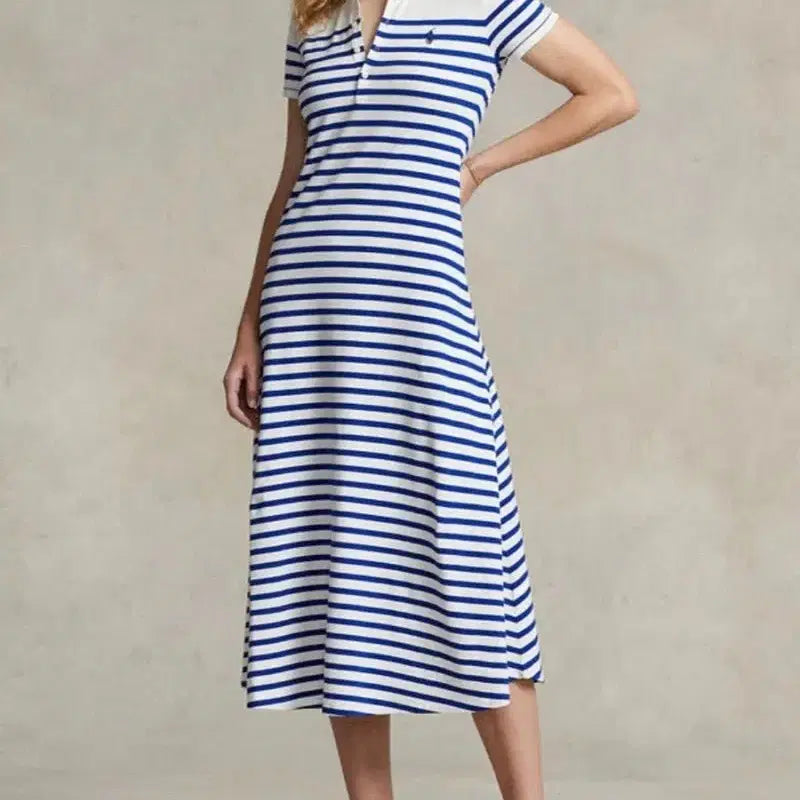 [SOLD OUT] 폴로 랄프로렌 여성 핏 앤 플레어 메시 폴로 셔츠드레스