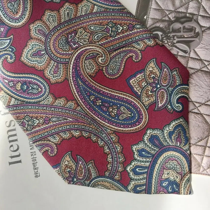 [BUNJANG] Christian Dior Paisley Silk Tie / 크리스찬 디올 와인 페이즐리 넥타이 9.5cm S~A+등급 K2530