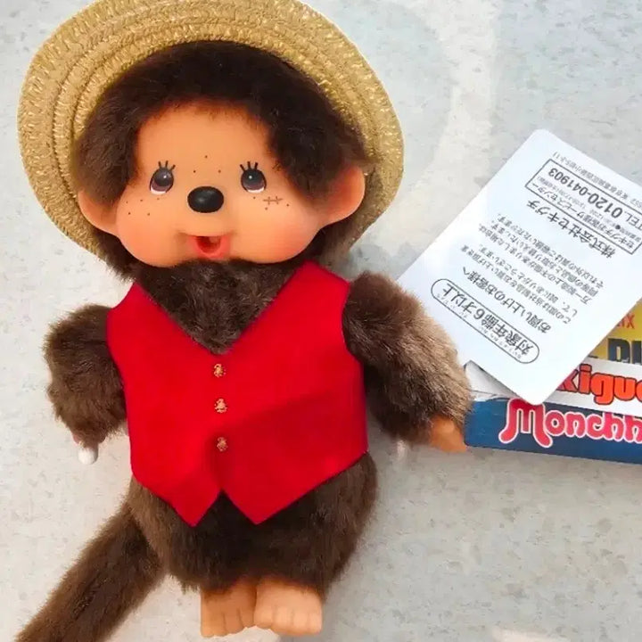 [BUNJANG] Monchhichi One Piece Luffy Outfit Doll / 몬치치 원피스인형
