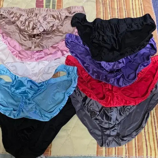 [BUNJANG] Silk Panties (2XL, 9-Piece Set) / 실크광택팬티(2XL/9장)