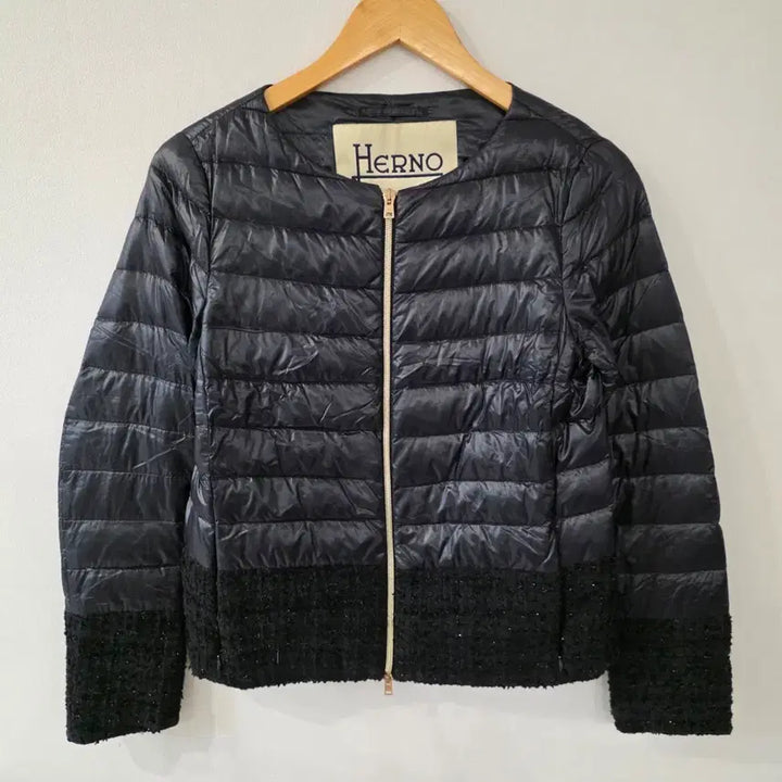 [BUNJANG] Herno Black Quilted Goose Down Puffer Jacket - Size 40 / 에르노 블랙 퀼팅 구스패딩 자켓 40