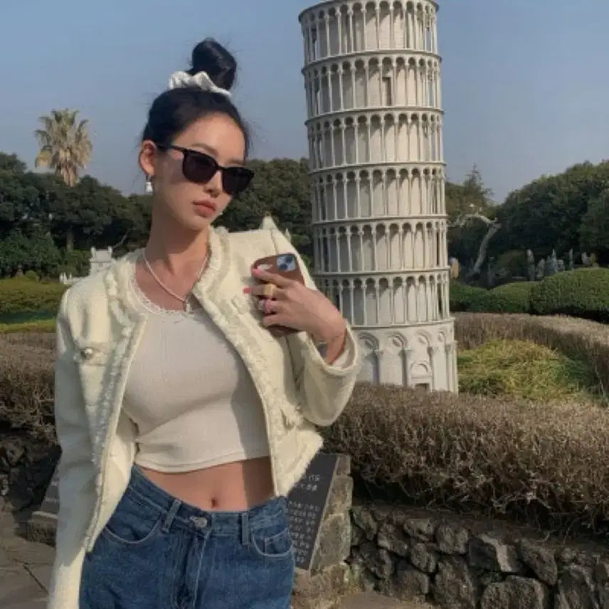 [BUNJANG] Pale Jade Tweed Ivory Jacket / 새상품)페일제이드 트위드 아이보리