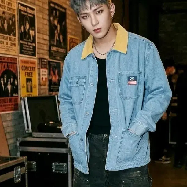 [BUNJANG] 희귀매물 정품 STUSSY 올드스투시 00데님 아카이브자켓M  성조기패치 / 희귀수집 정품 STUSSY 올드스투시 00데님 아카이브자켓M  성조기패치