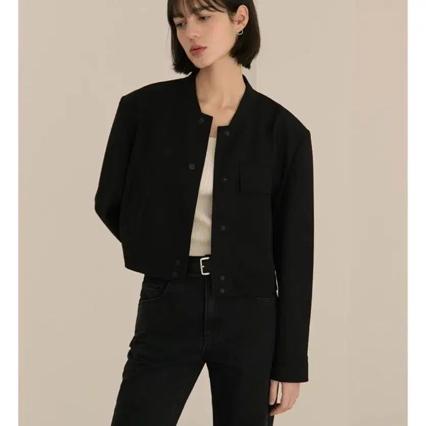 [BUNJANG] ON&amp;ON Modern Bomber Jacket Black / 온앤온 모던 봄버 자켓 블랙 01(55)