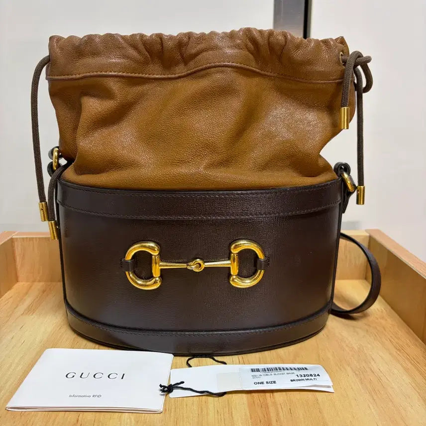 [SOLD OUT] [S+급/브라운정품] 구찌 홀스빗 버킷백