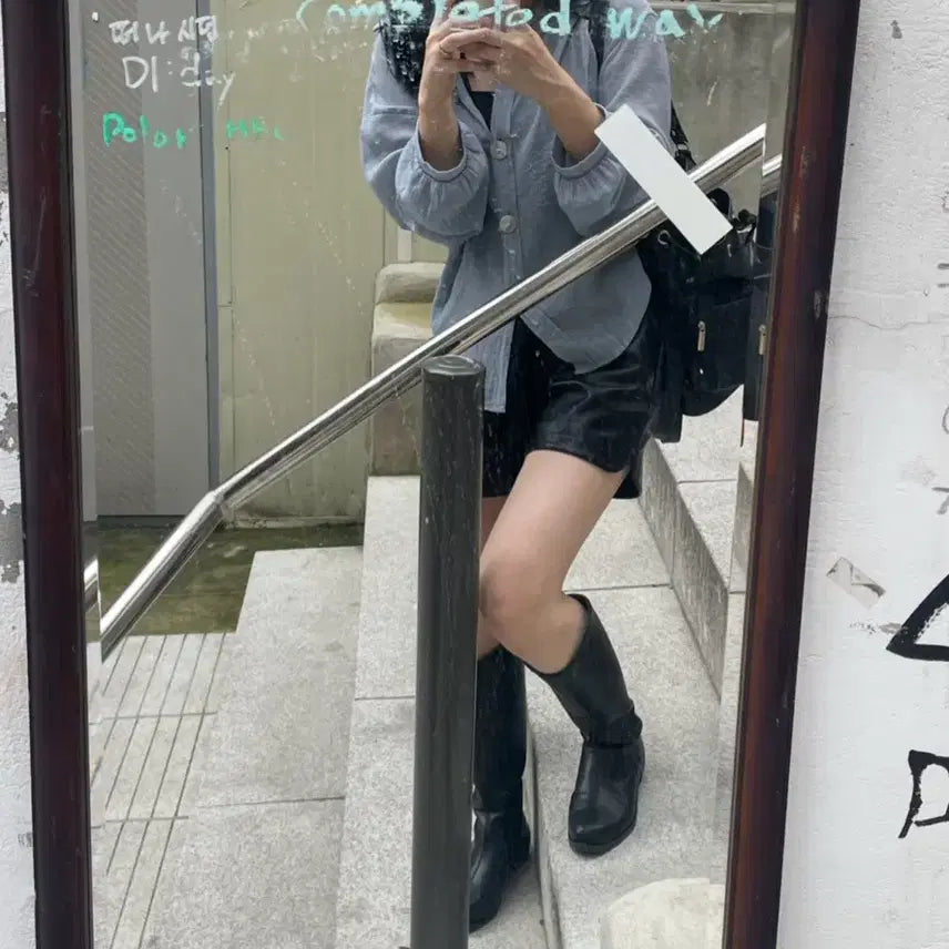 [BUNJANG] Leather Shorts / 레더 반바지