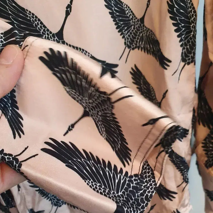 [BUNJANG] Sandro Crane Pattern Blouse Size 1 / 산드로 Sandro 학 패턴 블라우스1사이즈