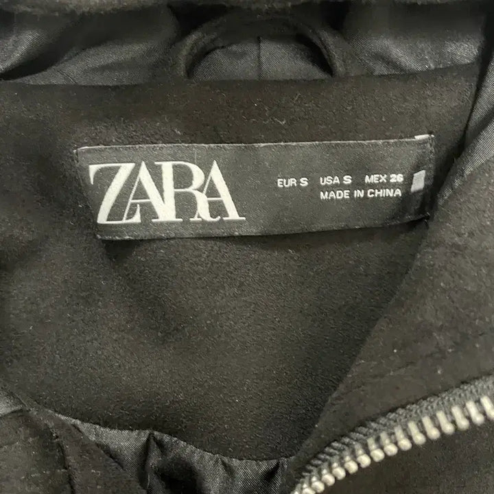 [BUNJANG] Zara Oversized Black Suede Zip-Up Hoodie / 자라 오버핏 블랙 스웨이드 후드집업