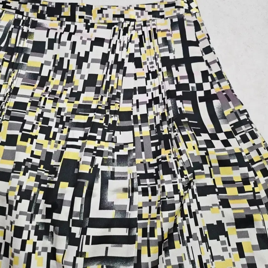 [BUNJANG] Patterned Pleated Midi Skirt / 패턴 플리츠 스커트