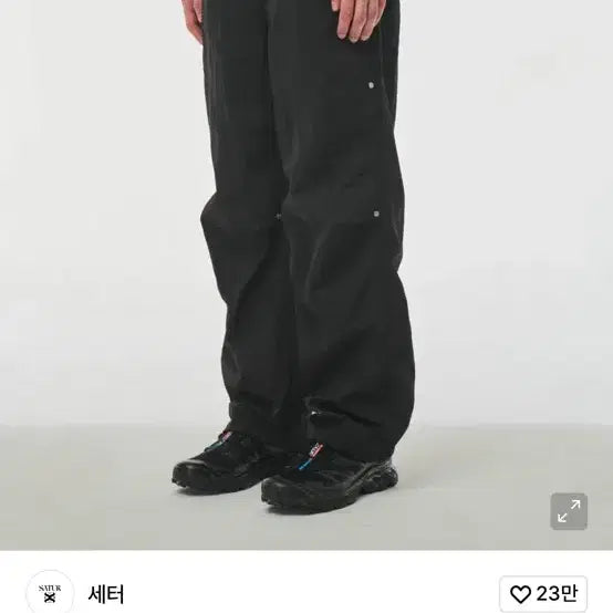 [SOLD OUT] [M]세터 토리노 파라슈트 와이드 팬츠 블랙