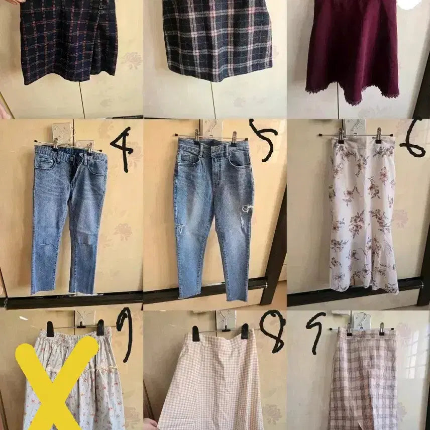 [BUNJANG] Assorted Skirts and Pants / 치마/바지 모음 (체크, 꽃무늬, 데님)