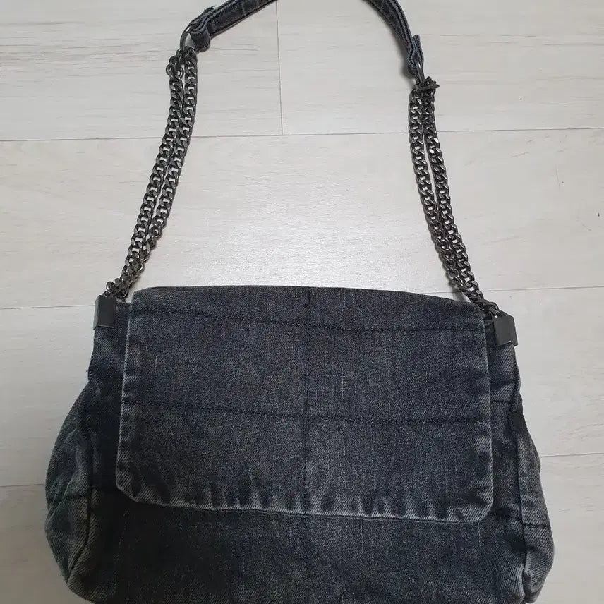 [BUNJANG] ZARA Denim Shoulder Bag / 자라 락플랩 데님숄더백