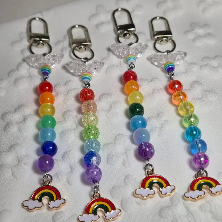 [BUNJANG] Rainbow Bead Keychain / 무지개 구슬 키링 비즈키링