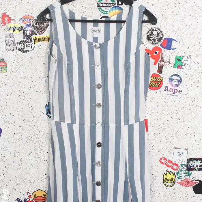 [BUNJANG] SOCIE Sleeveless Button Dress / 여성82/ SOCIE 소시에 스트 버튼 민소매 원피스 BL 4-12