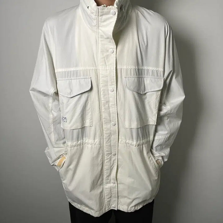 [BUNJANG] Polo Ralph Lauren White Nylon Utility Field Jacket 100 / 폴로 랄프로렌 스포츠 화이트 유틸리티 나일론 필드 자켓 100