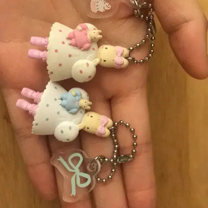 [BUNJANG] Hello Kitty Marron Cream Classic Japanese Style Charm Strap Figure Set / (세트)일본고전풍 키티 친구 마론크림 키링 스트랩 피규어 똥사이즈