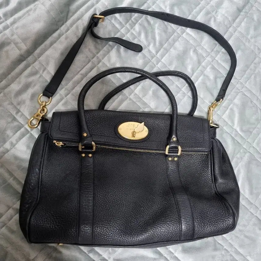 [BUNJANG] JILLSTUART Black Leather Tote Bag Shoulder Bag / 질바이질스튜어트 블랙 가죽 토트백 숄더백
