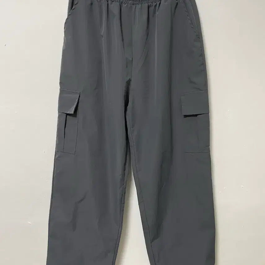 [BUNJANG] Charcoal Grey Cargo Banding Wide String Pants / 34-36 챠콜그레이 카고 밴딩 와이드 스트링팬츠 바지