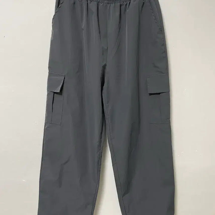 [BUNJANG] Charcoal Grey Cargo Banding Wide String Pants / 34-36 챠콜그레이 카고 밴딩 와이드 스트링팬츠 바지