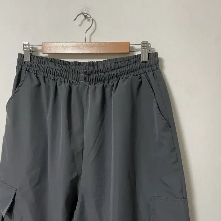 [BUNJANG] Charcoal Grey Cargo Banding Wide String Pants / 34-36 챠콜그레이 카고 밴딩 와이드 스트링팬츠 바지