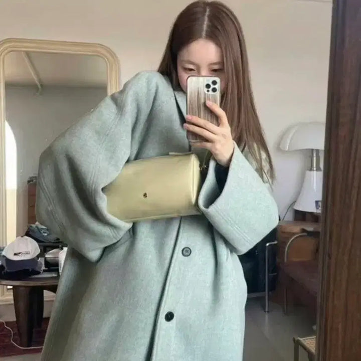 [BUNJANG] Light Gray Long Coat / 롱 코트 라이트그레이