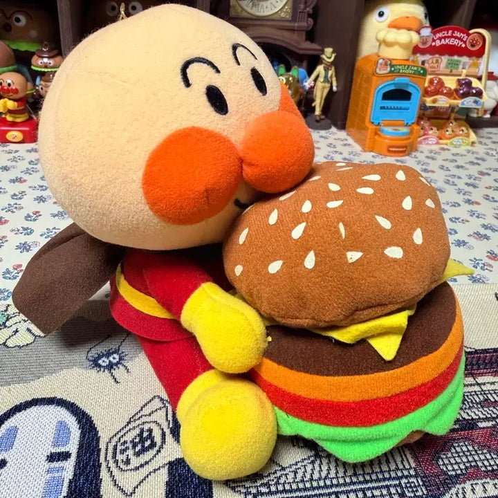 [BUNJANG] Anpanman Hamburger Plush Doll (2004) / 2004년 고전 호빵맨 햄버거 인형