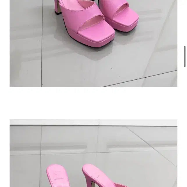 [SOLD OUT] 라이크에스 사각코 스퀘어 청키 가보시 뮬 슬리퍼힐 샌들 235