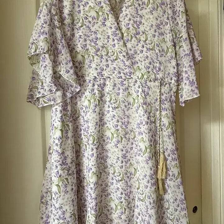 [BUNJANG] Soup Floral Pattern Midi Dress - Purple / Soup 원피스 퍼플-미사용