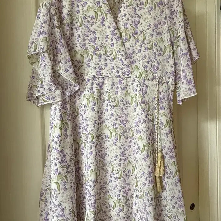 [BUNJANG] Soup Floral Pattern Midi Dress - Purple / Soup 원피스 퍼플-미사용
