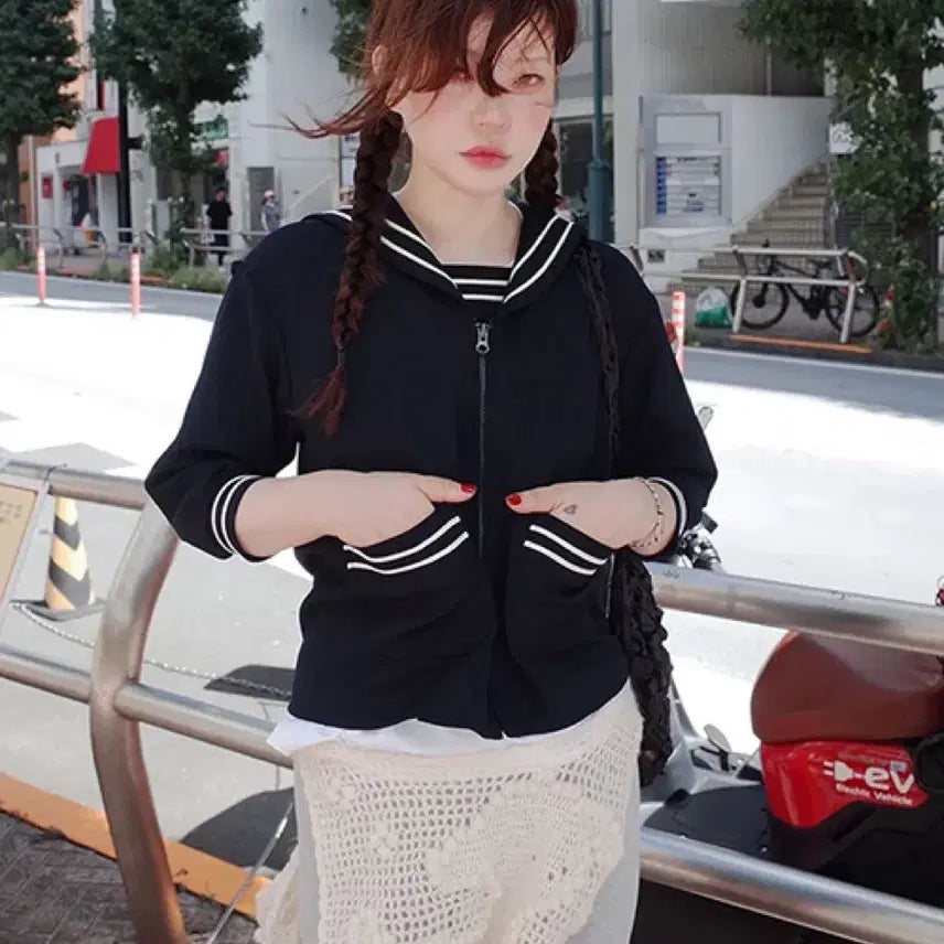 [BUNJANG] Freckle Sailor Navy Midi Jacket Mini Kids / freckle 프레클 세일러 네이비 미디 재킷 미니사이즈 키즈