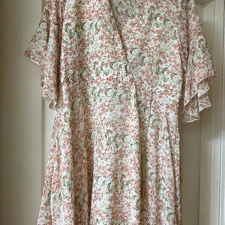 [BUNJANG] Soup Beige Floral Pattern Midi Dress / Soup 원피스 베이지-미사용