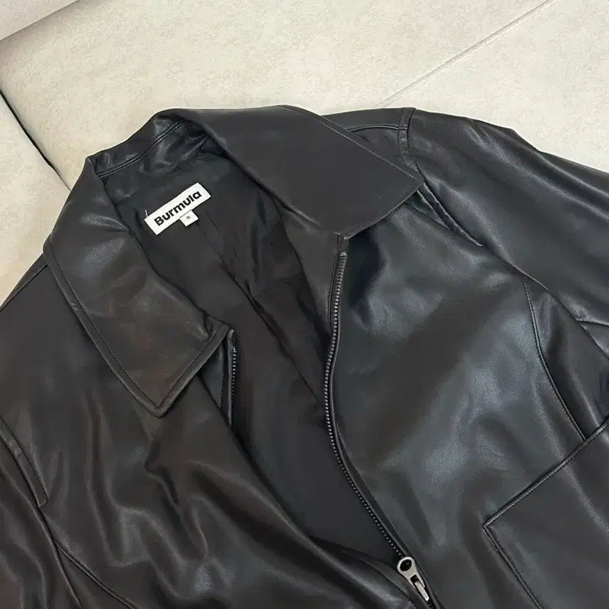 [BUNJANG] Burmula Black Leather Jacket / Burmula 블랙 레더 자켓 가죽