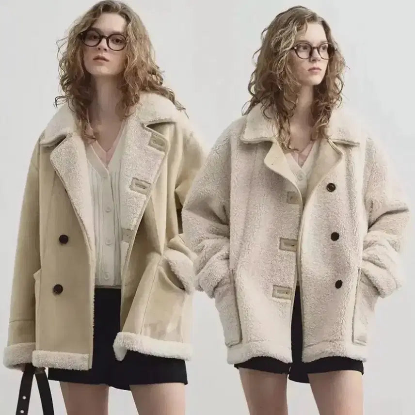 [BUNJANG] Reversible Mustang Jacket Beige / 몽돌 리버시블 무스탕 베이지