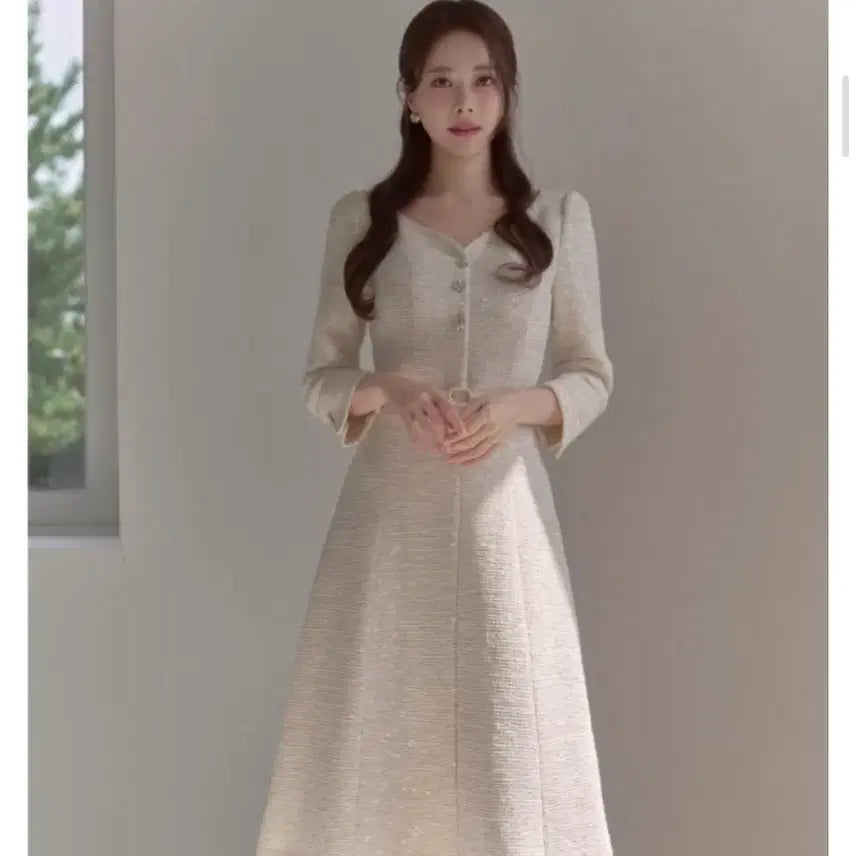 [BUNJANG] Roar Tweed Heart Long Dress / 로아르 트위드 하트 원피스
