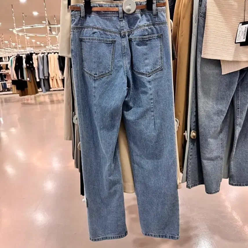 [BUNJANG] System 2024 Belt Set Slit Jeans - Size 66 / 택있는 새상품) 24년도 한섬 시스템 밑단 슬릿 청바지 벨트세트 66