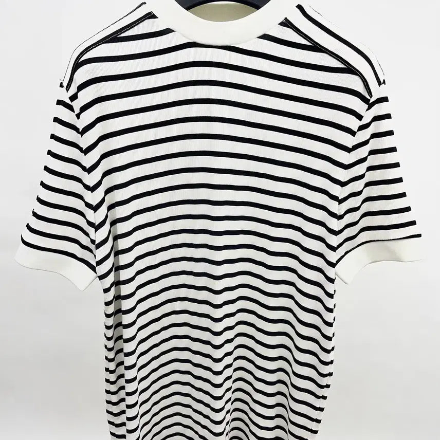 [BUNJANG] System Homme Minimal Stripe Short-Sleeve Knit / 시스템옴므  스트라이프반팔니트