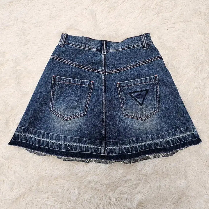[BUNJANG] Lucky Chouette Denim A-line Mini Skirt / 럭키슈에뜨 데님 A라인 미니스커트 36
