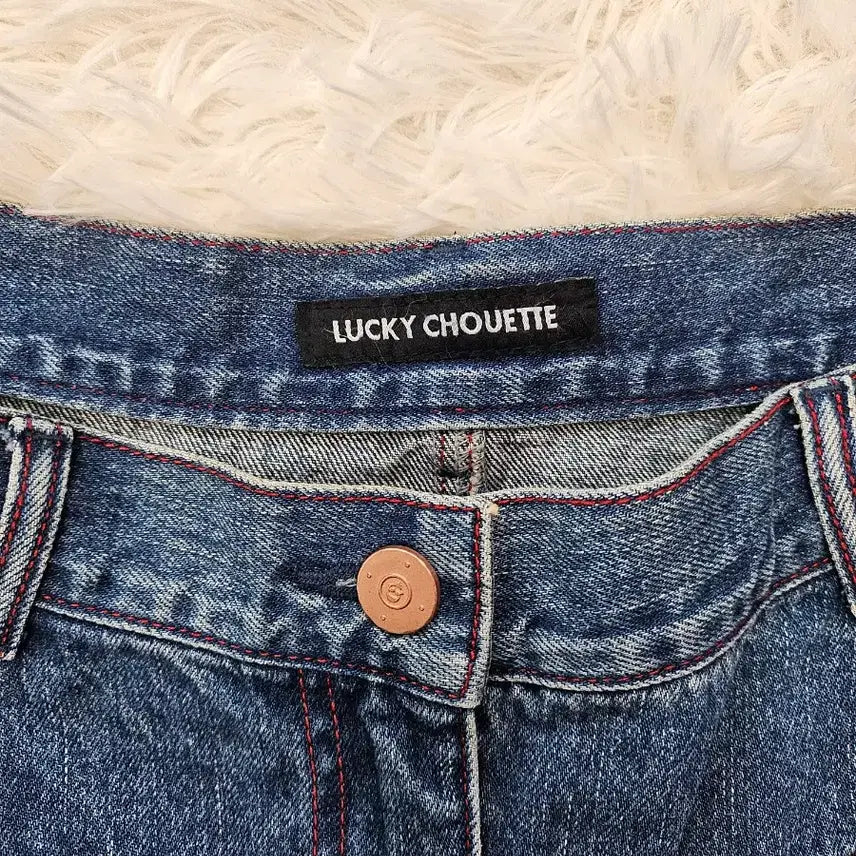 [BUNJANG] Lucky Chouette Denim A-line Mini Skirt / 럭키슈에뜨 데님 A라인 미니스커트 36