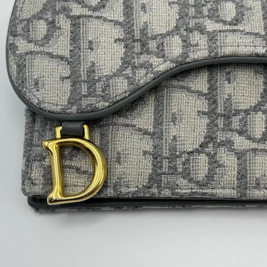 [BUNJANG] Dior Oblique Saddle Card Holder Grey / [정품] 디올 오블리크 새들 카드 지갑