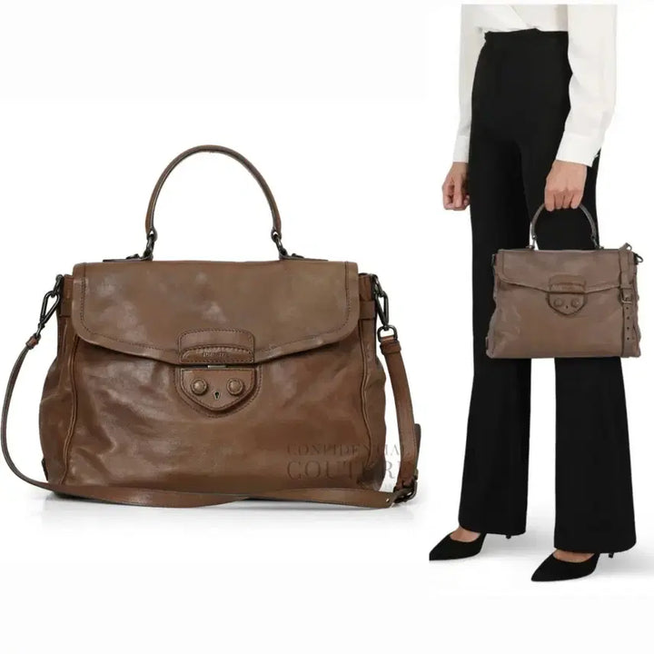 [BUNJANG] Prada Leather Flap Briefcase Tote Shoulder Bag 2-Way / 프라다 레더 플랩 브리프케이스 토트백 숄더백 2way