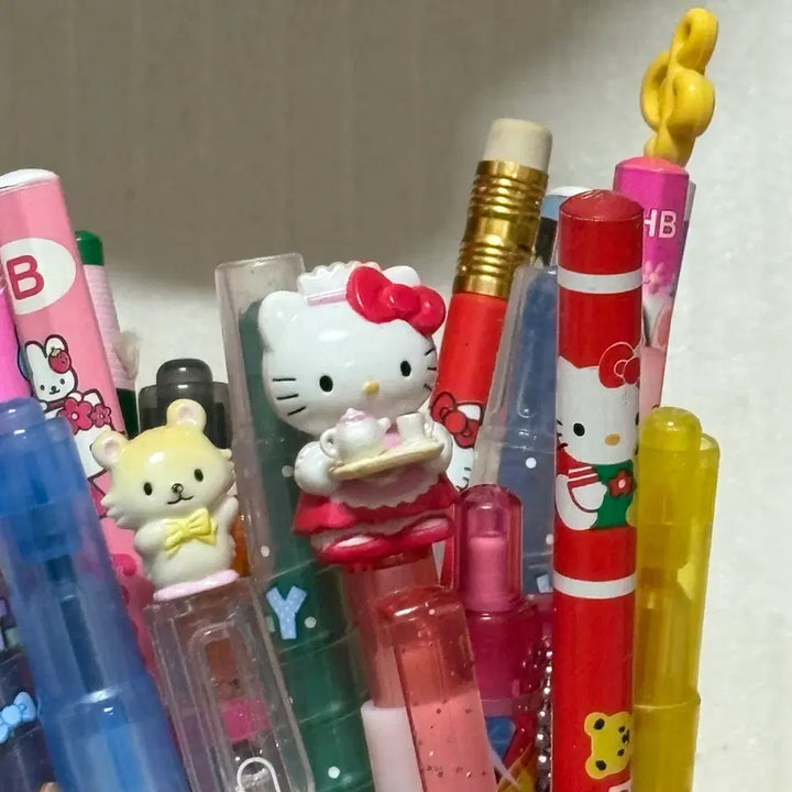 [BUNJANG] Vintage Kitty Mechanical Pencil &amp; Ballpoint Pen Set / 고전키티샤프 고전키티볼펜 웨이트리스키티 고전웨이트리스