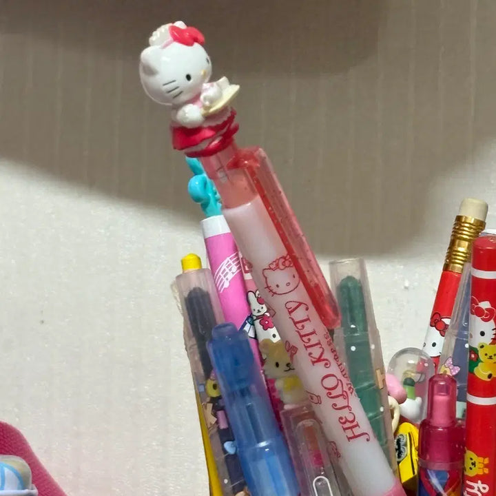 [BUNJANG] Vintage Kitty Mechanical Pencil &amp; Ballpoint Pen Set / 고전키티샤프 고전키티볼펜 웨이트리스키티 고전웨이트리스