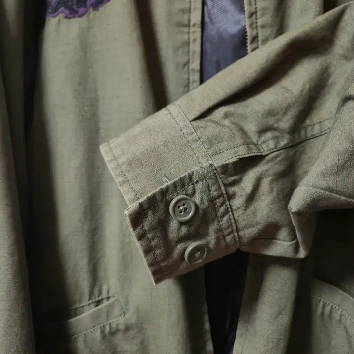 [BUNJANG] OBEY Embroidered Olive Green Jacket / 오베이 OBEY 자수 올리브그린 자켓